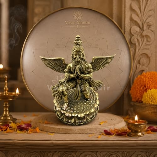 Image of Brass Garud Dev Idol, Vastu Remedy for Protection (4.5 Inch, 330 g)