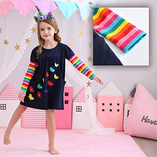 Image of VIKITA 2017 Girls Embroidery Cotton Long Sleeve Flower Dresses LH5460 for 1-8 Years ?-