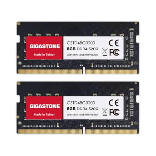 【DDR4 RAM】 GIGASTONE 16GB Kit (2x8GB) DDR4 3200MHz (2933MHz or 2666MHz) PC4-25600 (PC4-23400/21300) CL22 1.2V SODIMM 260 Pin Unbuffered Non ECC High Performance Notebook Laptop Memory Upgrade