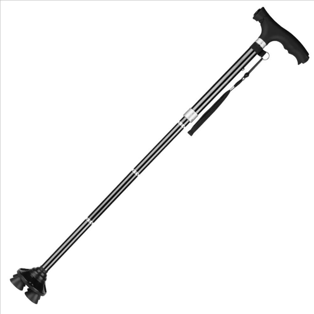 Bastón Plegable para Personas Mayores, aleación de Aluminio, iluminación LED, Altura Ajustable, Bastones de Senderismo, muletas portátiles y Ligeras
