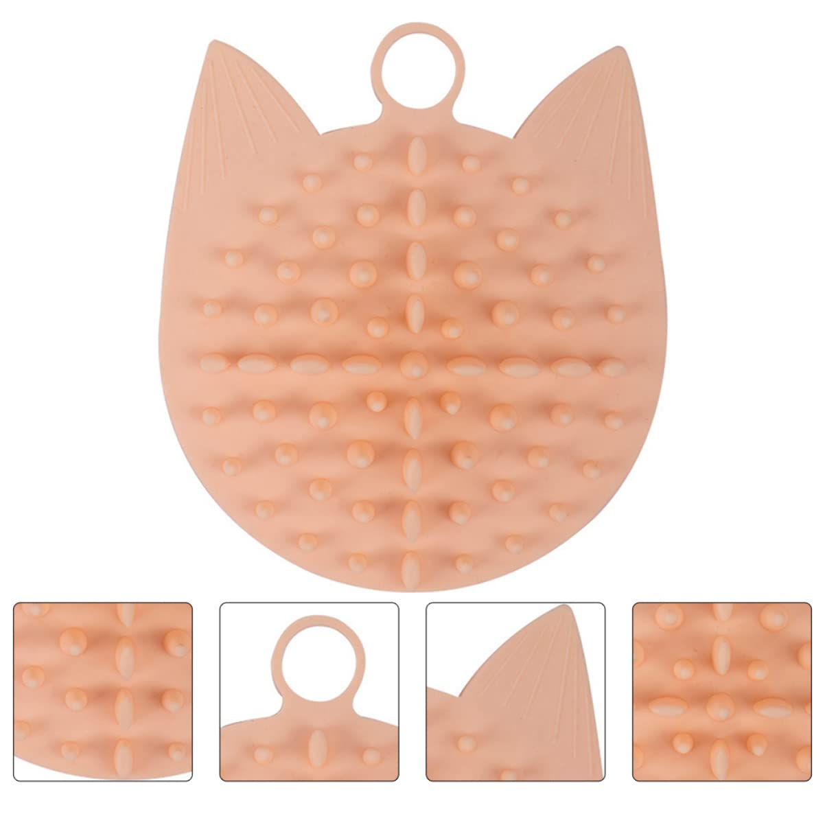 GALPADA 1Pc Pink Cat Massaging Comb Self Grooming Pet Supply for Cats Scratching Board for Cat Care Silicone Cat Brush for Itching Relief