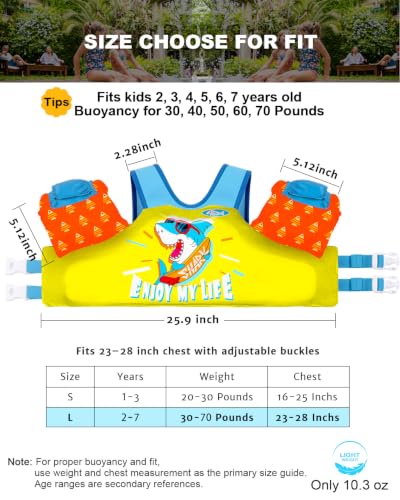 Image of AEOCOO Puddle Float Jumper for Swiming, Toddler Swim Vest for Water Play, Pool Floats with Swimming Arm Floaties Swim Jacket & Water Wings for Kids Swimmies, Boys, Girls, Ninos