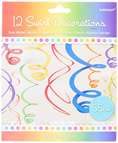amscan Party Hanging Swirls | Rainbow | Party Decor