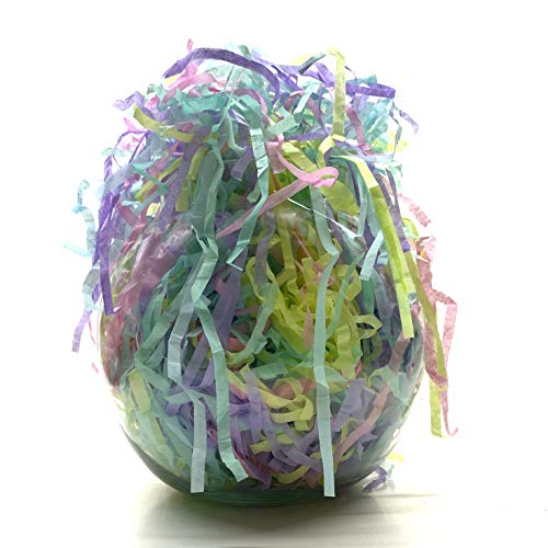 Image of Multicolor shredded crinkle paper grass strips, reusable recycled eco friendly packaging material for Diwali gift fillers, wedding gift hampers, product packaging, premium shreds (1000 GRAMS / 1 KG)