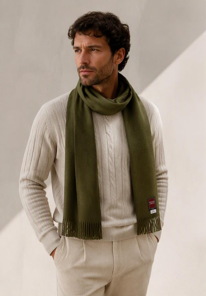Purer Wollschal aus 100% Wolle Alpaka, eleganter Winterschal, Wollschal aus feiner 100% Alpaka Wolle, weich, warm, pures elegantes Naturhaar unisex, natur