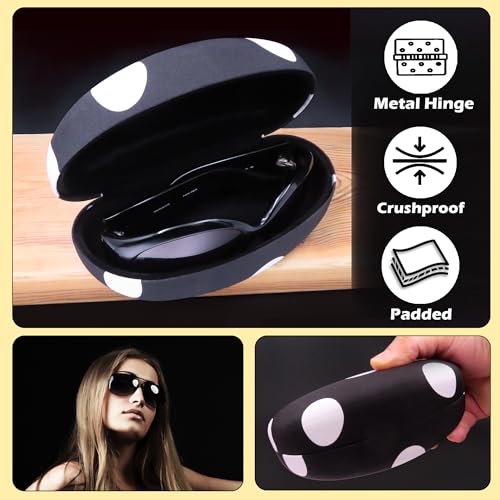 MyEyeglassCase® Large Hard Sunglasses Case | fits Large curved Sunglasses, with microfiber bag and cleaning cloth4