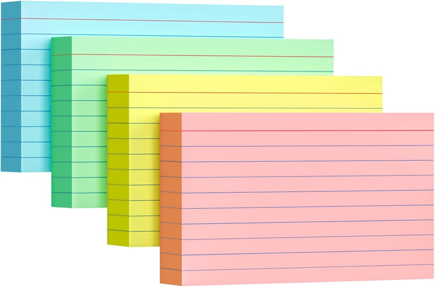YIZUUN Colored Index Cards 3x5, 200 Pack, 180gsm Heavy Ruled Index Cards, Flash Cards for Studying, Heavy Note Cards for Office, College, Home Organization and School, 4 Color (50 Sheets Each)