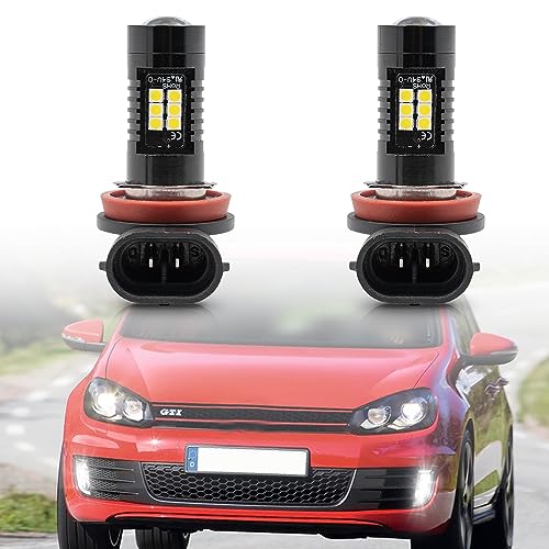 2 bombillas antiniebla LED H11 H8 para coche, color blanco brillante compatible con VW Golf V 1K1 a 1K4 Golf VI GTI GTD Golf VII