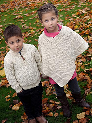 Aran Crafts Boy's Irish Cable Knitted Half Zip Sweater (100% Merino Wool)3