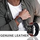 UniqTry Magnetic Leather Bands Compatible with Apple Watch 49mm 46mm 45mm 44mm 42mm | Genuine Leather with Magnetic Buckle for iWatch Ultra 2 Ultra SE Series 10 9 8 7 5 4 3-Brown gallery image