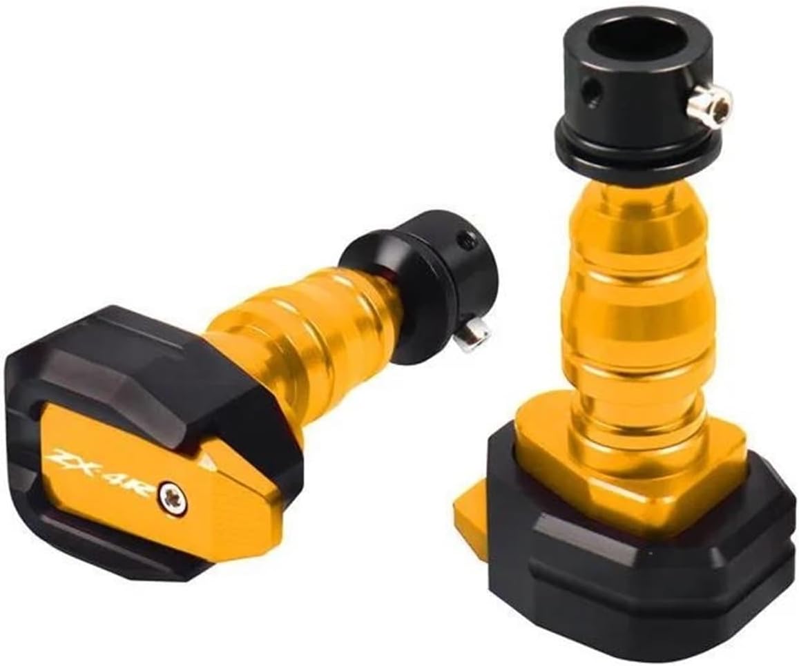 Falling Protection Motorcycle Falling Protection Frame Slider Fairing Guard Crash Pad Protector Fit For Kawasaki ZX-4R ZX-4RR ZX4R ZX4RR 2023-2024 upgrade accessories(Gold,ZX-4R)