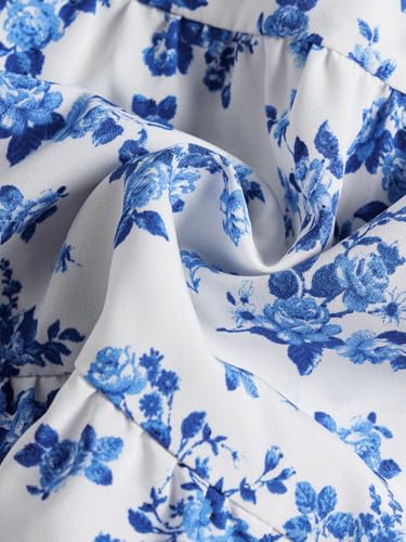 Floerns Girl's Floral Print Sleeveless Ruched Ruffle Hem A Line Cami Short Dress3