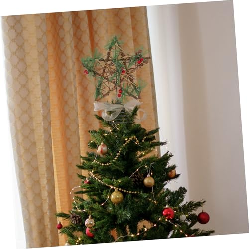 Punta del árbol de navidad de madera para evitar caídas en decoración de comercios 6