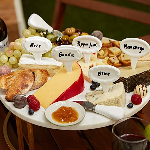 Letreros para queso RSVP de porcelana blanca fina y diseño ovalado exclusivo 6