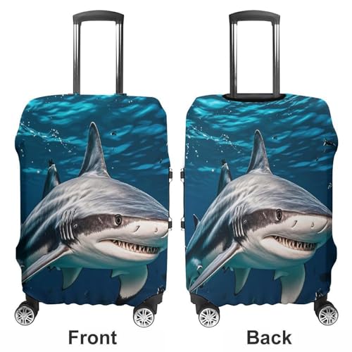 Hammerhead Shark Scans The Ocean Luggage Cover Elastic Suitcase Protector Case Anti-Scratch Washable Baggage Covers Protector For Traveling, Aircraft Consignment XL3