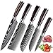 Nóż kuchenny, ostry nóż szefa kuchni ze stali nierdzewnej w wielu rozmiarach, z wygodnym uchwytem, nóż szefa kuchni i restauracji w domu (5 szt.)