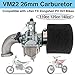 VM22 26m Carburetor with Air Filter Intake Compatible with Pipe Pit Dirt Bike Motorcycle 110cc 125cc 140cc Lifan YX Zongshen Pit Dirt Bike CRF70 XR50 KLX BBR Apollo Thumpstar Braaap Atomic DHZ SSR