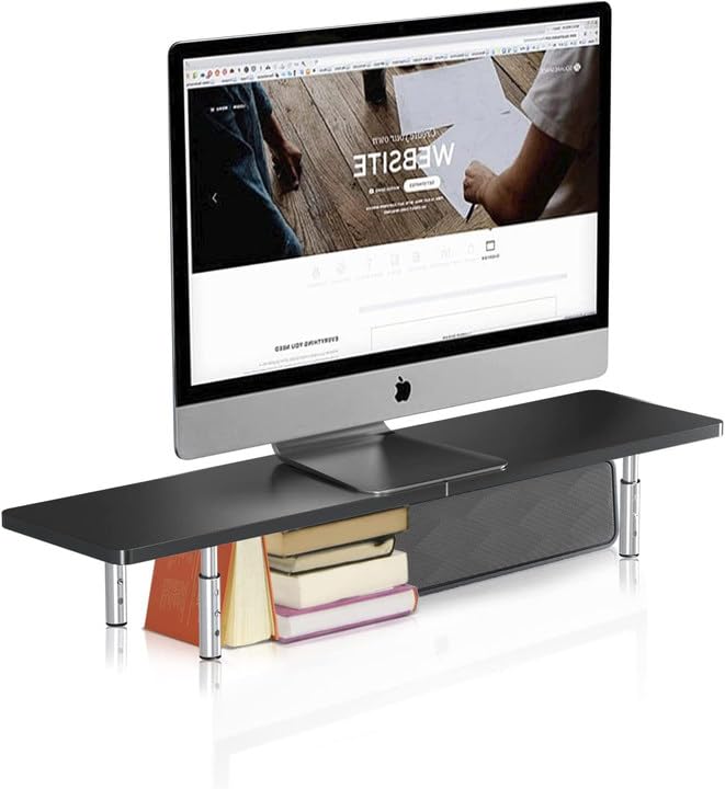 suptekLaptop Stand for Desk,Computer Monitor Laptop Stand Riser for Printer, Notebook and All Flat Screen TV Display,3 Height Adjustable(MST016)