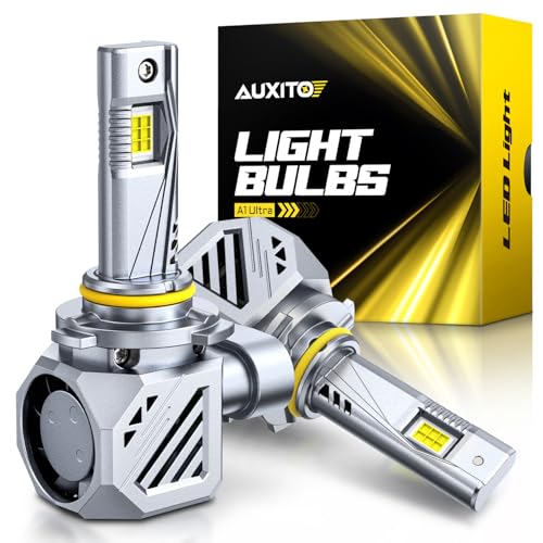 Image of AUXITO 9006 HB4 Bulbs, 80000LM 6500K Cool White, Super Bright 15X Halogen, Plug and Play CANbus Ready No Flicker, Pack of 2