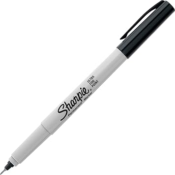 Sharpie Permanent Markers, Ultra Fine Point, Black, 5 Count - Home, School, Office Supplies
