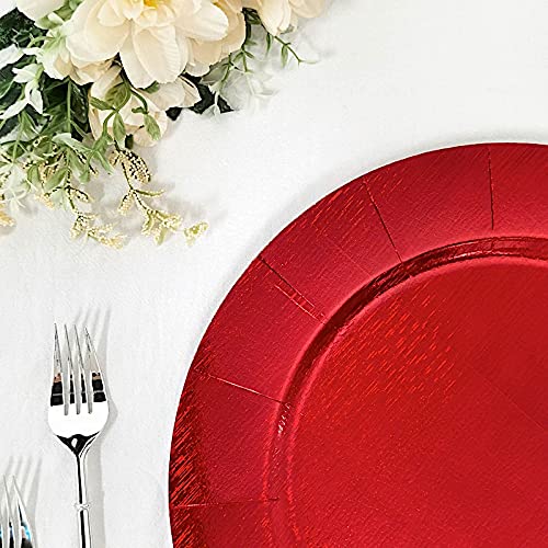 10 Platos Desechables Redondos de Cartón Rojo 13 Pulgadas miniatura 6