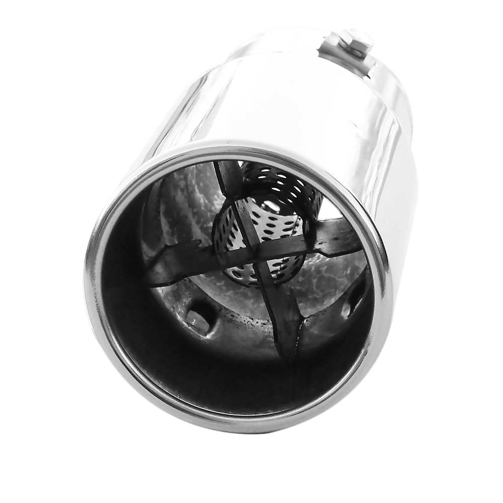 0131 Universel Embout D'echappement Acier Inoxydable jusqu'a 58mm Chrome