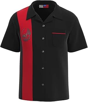 Amazon.com: BeRetro Mens Black and Red Skull Short-Sleeve Button
