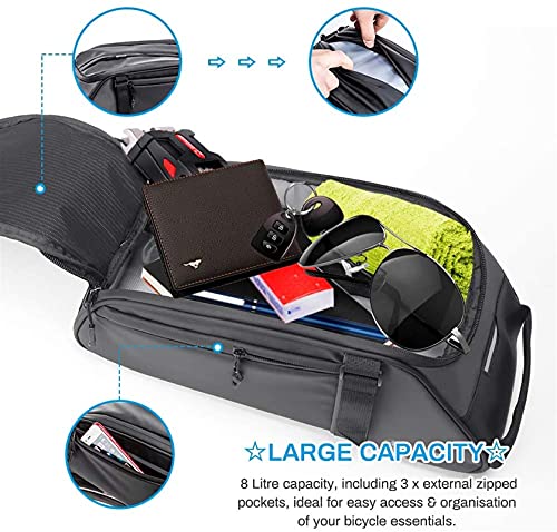 Bolsa de camello para bicicleta de montaña impermeable y ajustable al asiento trasero 5