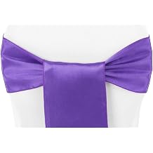 CVL 10 Pcs, Standard Satin 6" W X 108" L Chair Sash - Purple for Wedding & Event Decor