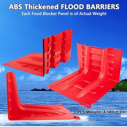 5 PCS L-Shaped Flood Barrier for Garage & Home, Reusable ABS Flood Panels for Front Door, Basements, Warehouses & Sheds - Effective Water Prevention System