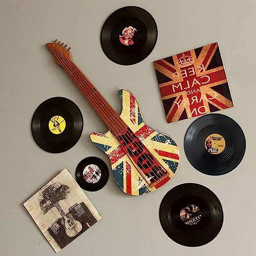 8 Stück Schallplatten Wanddekoration, Musik Party Wand Dekor, für Bar, Café, Party, Wand Deko (7 Zoll, Zufälliges Muster)