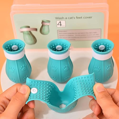Miniatura 4 de Botas de gato solo para gatos, 4 unidades de zapatos antiarañazos, guantes de gato para evitar arañazos, protector ajustable de silicona espinosa