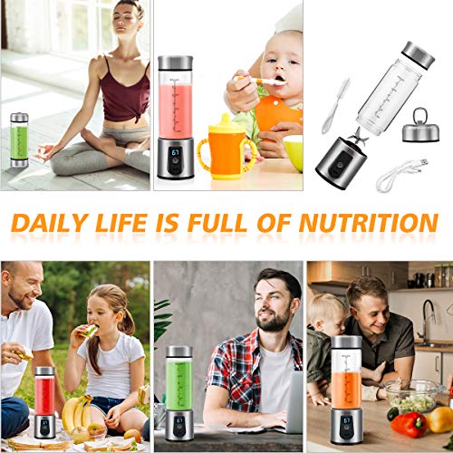 Portable Blender, G-TING Personal Smoothies Blender Cordless, Single Serve Mini Blender 450ml USB Rechargeable Small Juice Mixer Portable Juicer (Shakes, Smoothies, Home, Travel & Gym) FDA BPA Free - Thumbnail 7