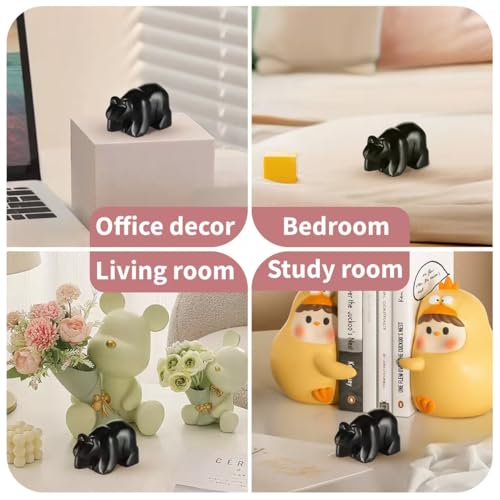 Estatua de oso de obsidiana 2" para decoración miniatura 5