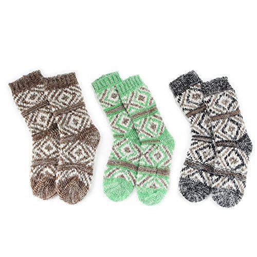 Image of BambooMN Women's Thick Vintage Pattern Cabin Crew Socks
