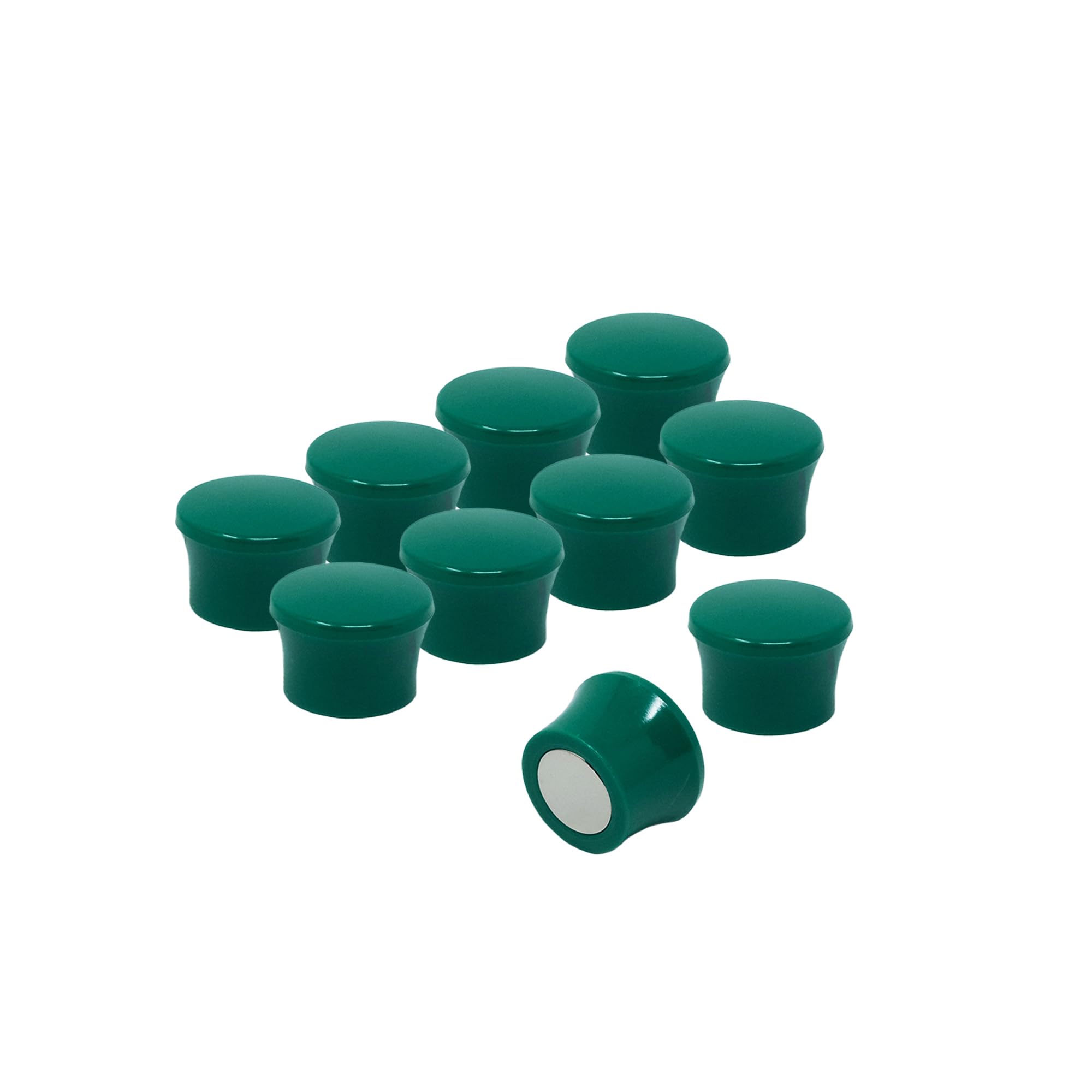 Small High Power Green Memo Board Magnets for Fridge, Whiteboard, Noticeboard, Filing Cabinet - Pack of 50