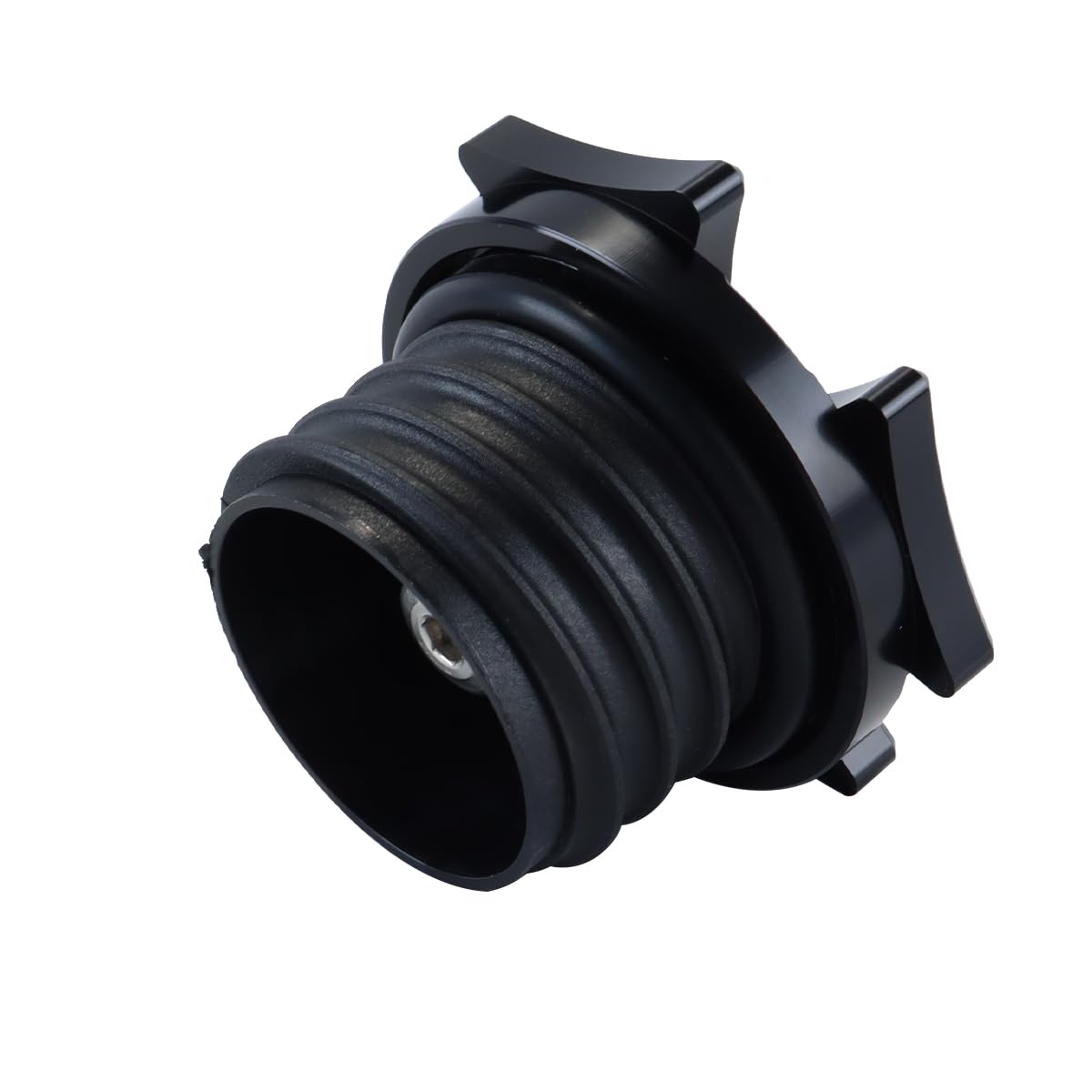 Tapón de depósito de combustible ventilado compatible con Harley Sportster XL 883 1200 / Dyna / Softail, rosca derecha, estilo Holy Cross (negro)