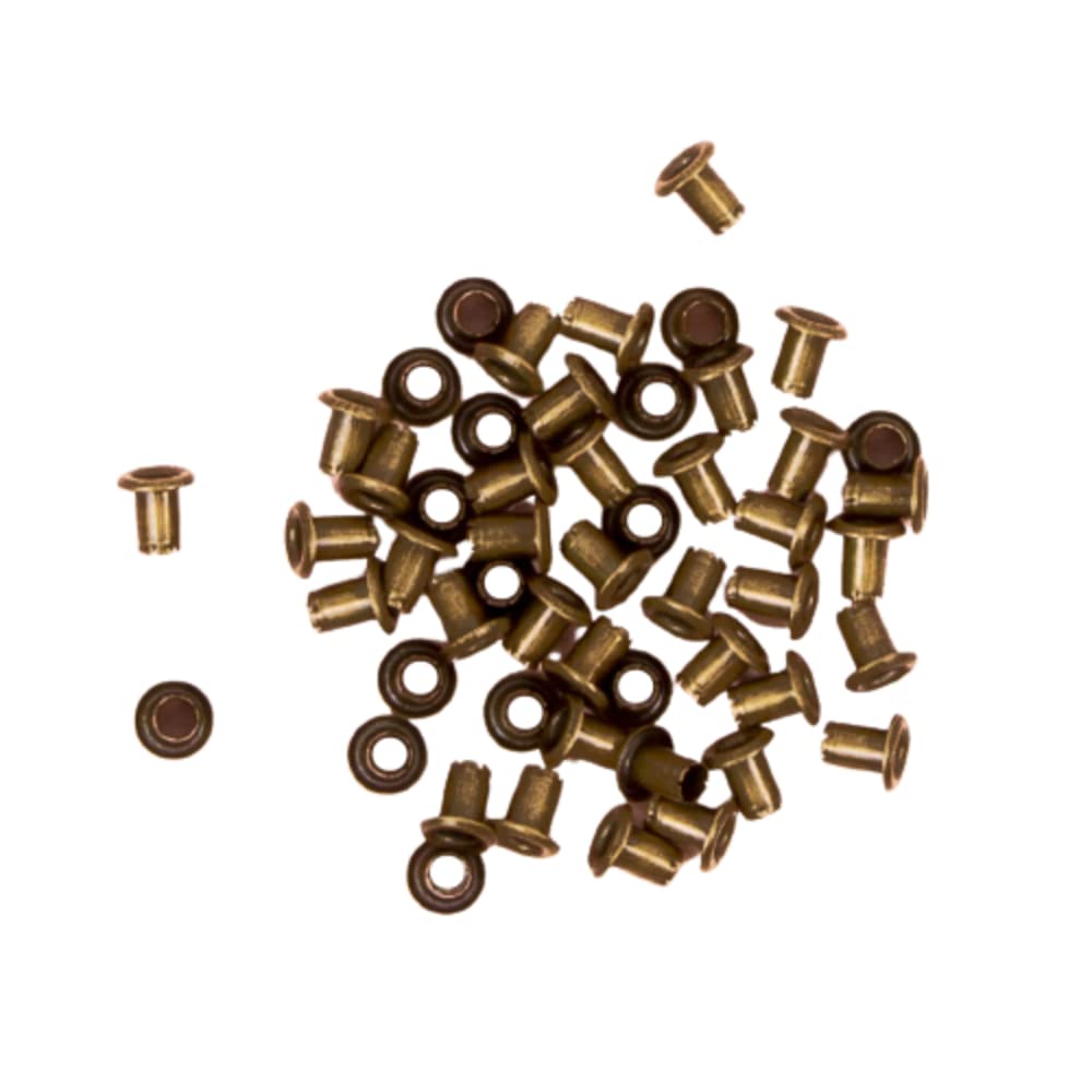 Craftelier Bronze, Vintage - Pack Of 50 Mini Eyelets Ideal For Cardmaking, Scrapbooking And Crafts | Suitable For Various Materials | Approximate Size Inner Diameter 3 Mm And Outer 5 Mm - Vintage Bronze