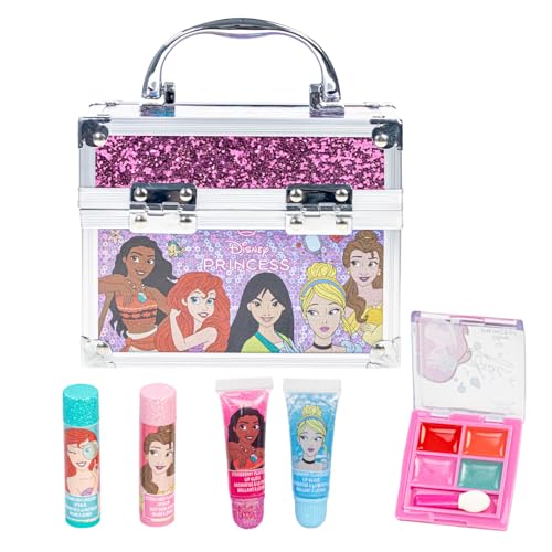 Disney Princess Kid Makeup Set in Mini Train Case Safe for Girl Ages 3+