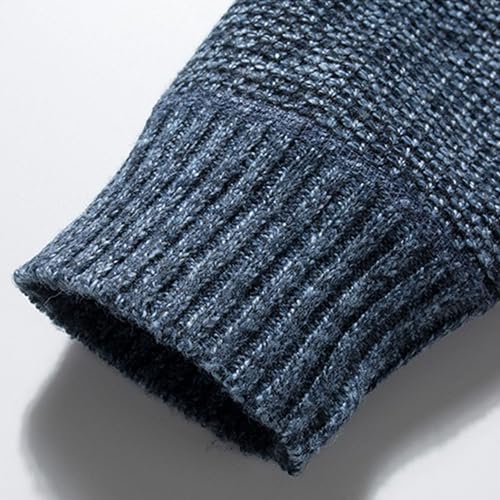 Mens Quilted Cardigan Sweaters Full Zip Up Stand Collar Slim Fit Sweater Casual Knitted Sweater with Pockets3