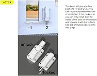 Vista 3 de House Guard Cerraduras para Puertas Corredizas de Vidrio Versión Mejorada Kit Completo de Cerradura de Pie Adecuado para Puertas Corredizas