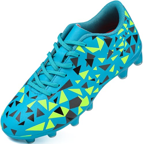 situkeke Zapatos de Fútbol Niños Botas Deporte Adolescentes Atletismo Training Botas de Fútbol Cesped Artificial Aire Libre Zapatillas Deportivas Azul 37 EU