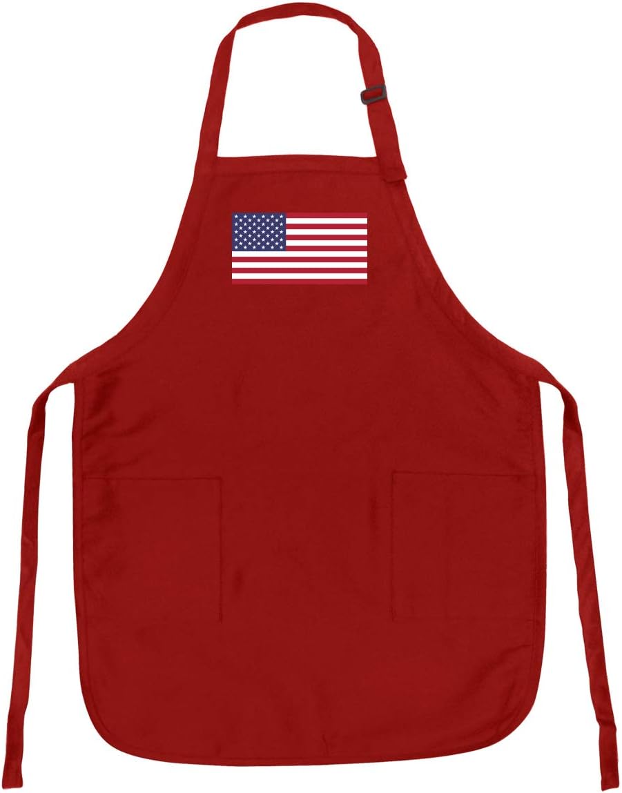 Broad Bay American Flag Aprons w/Pockets & Adj Neck USA Flag