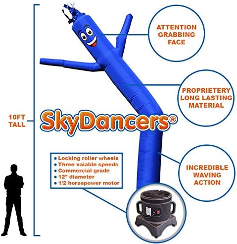 Sky Dancers 10ft Tall Inflatable Tube Man Complete Set with 1/2HP Blower
