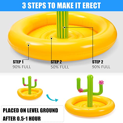 Swimming Pool Toys, Lightstone Inflatable Cactus Pool Ring Toss, Floating Drink Holder Ice Beverage Serving Bar For Teens And Adults Fit For Swimming Party, Birthday Pool Party, Pool Fun, Etc. #TOP2