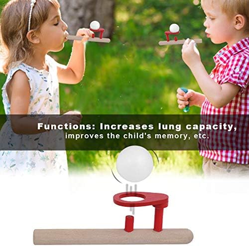 Miniatura 3 de TOPINCN Juguete flotante de la bola del tubo del soplado, balanzas de madera que sopla, juguetes educativos de soplado de madera, juego de bola
