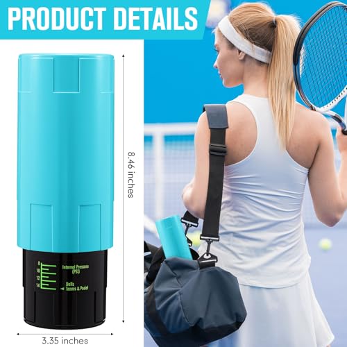 Image of Soulchen Tennis Ball Pressurizer - Tennis Ball Storage Canister Holds 3 Balls Under 14 Psi Pressure, Reusable Stuff for Bounce Retention, Lightweight & Durable