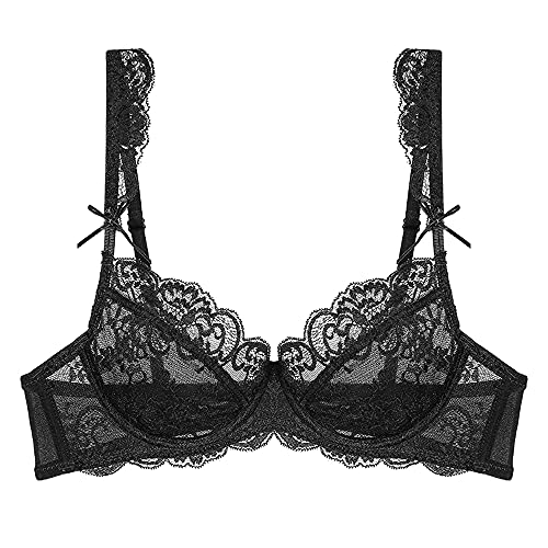 Soutien-gorge transparent anti-compression WENJUN armatures push-up noir 95D