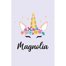 Magnolia Personalized Name Notebook | Wide Ruled Paper Notebook Journal | For Teens Kids Students Girls| For Home School College | 6x9 inch 120pages