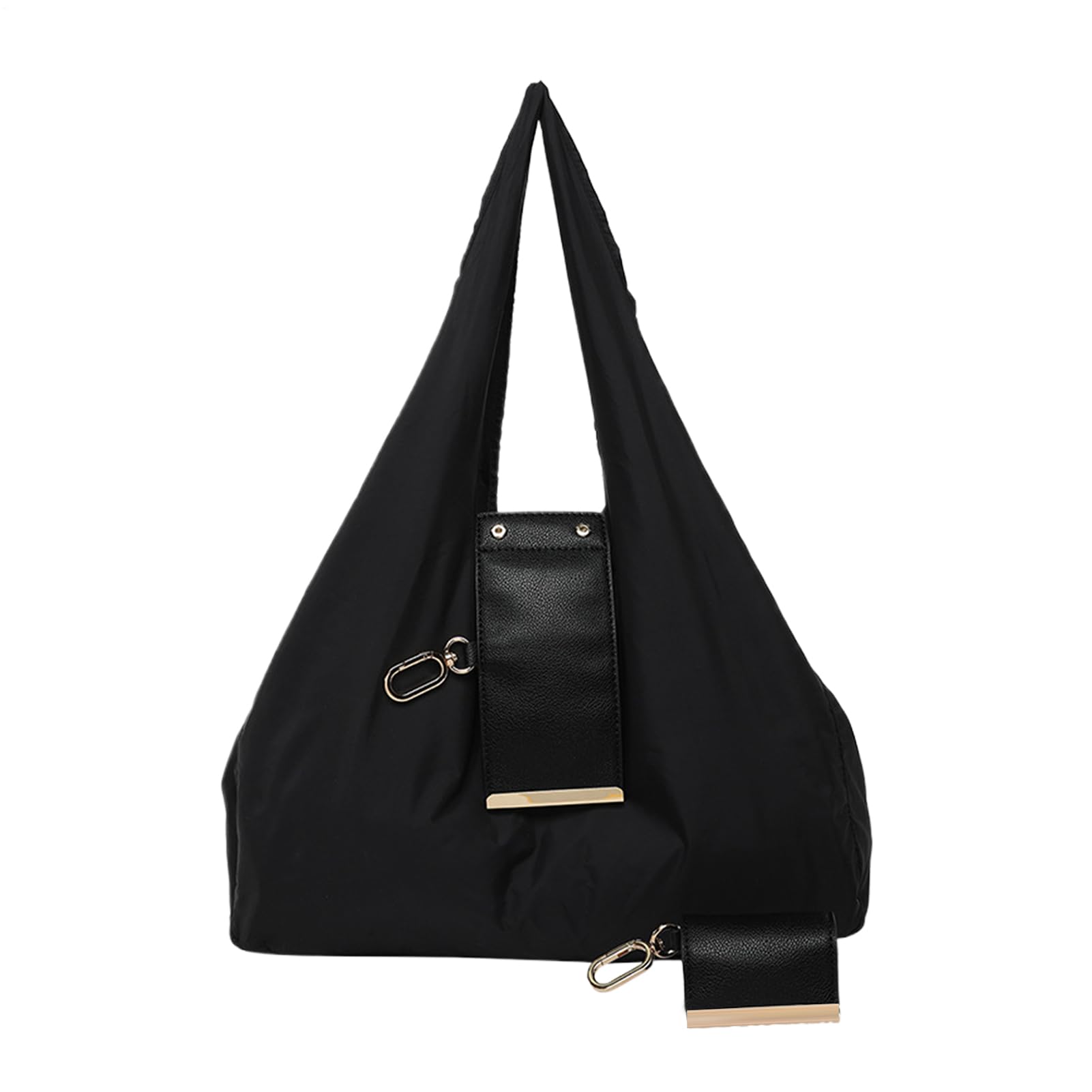 Keychain Tote Bag, Light Weight Compact Foldable Vegan Pu Leather with Key Ring | Reusable Expandable into a Spacious Shopping Bag for Women Girls Daily Travel Outdoor